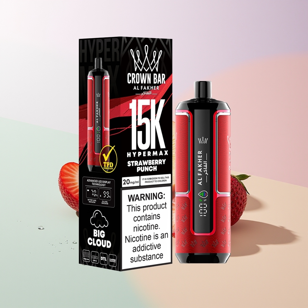 Al Fakher Crown Bar 15K Hypermax 22ml DTL Erdbeer Punch