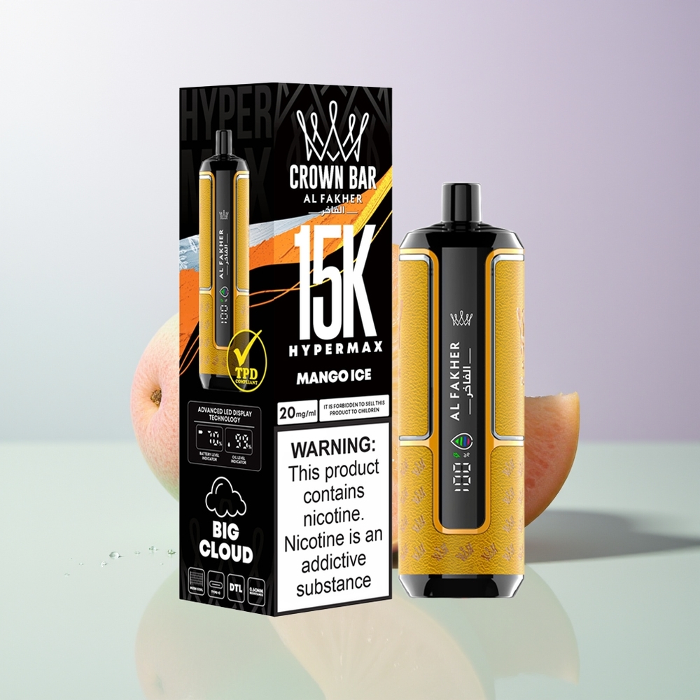 Al Fakher Crown Bar 15K Hypermax Wegwerf-Vape-Kit Mangoeis