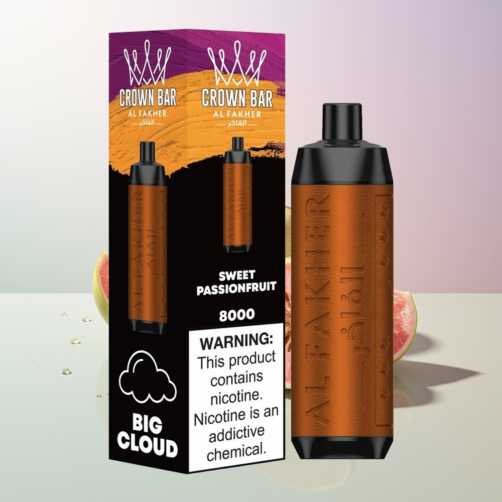 Al Fakher Crown Bar 8000 18ml Crystal Einweg-Vape Süße Passionsfrucht