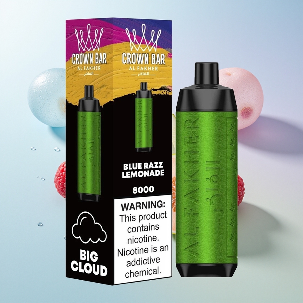 Al Fakher Crown Bar 8000 5mg Crystal Blau Himbeere Limonade