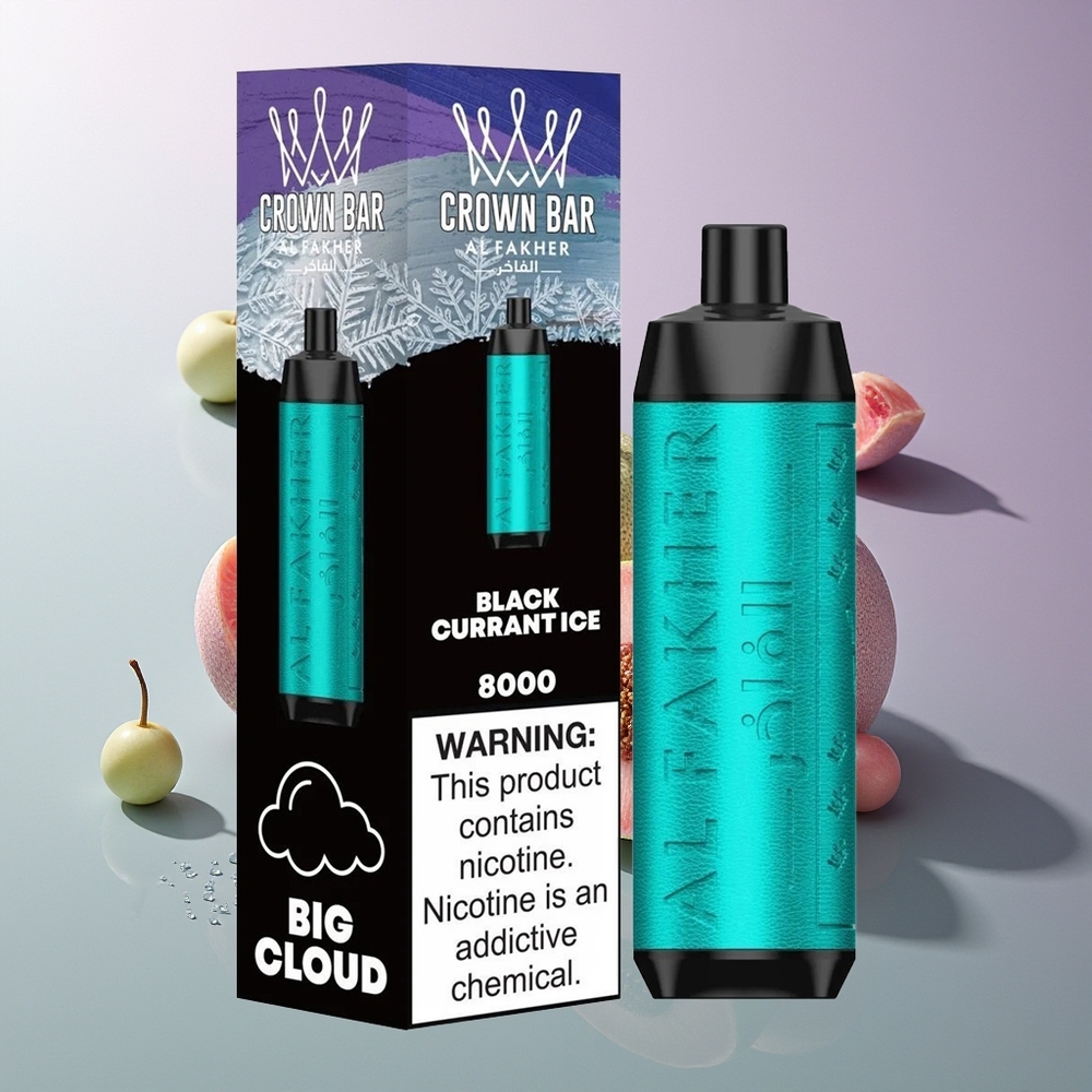 Al Fakher Crown Bar 8000 Crystal 18ml 8000 Puffs Einweg-Vape Schwarze Johannisbeere Eis
