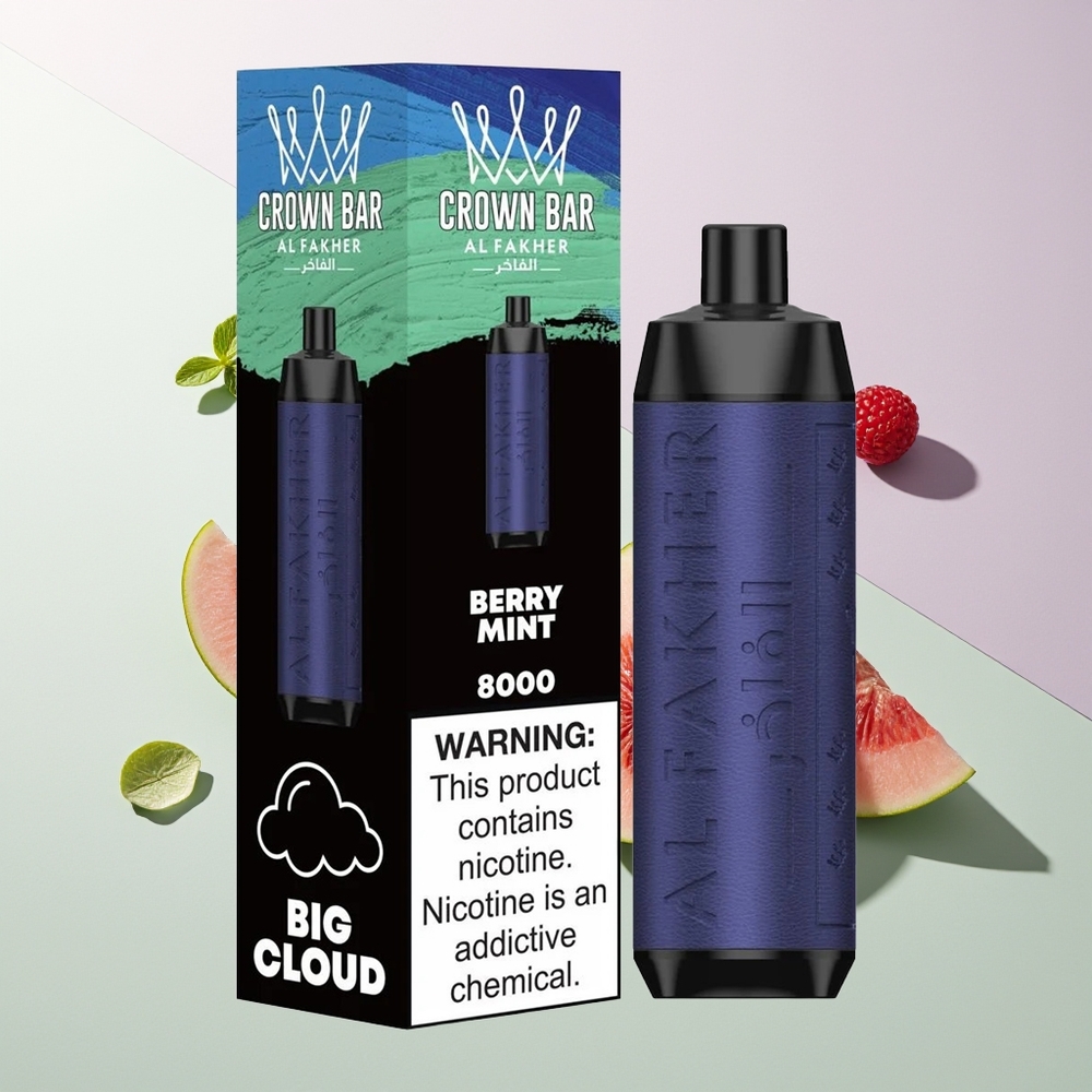 Al Fakher Crown Bar 8000 Crystal Einweg Vape 18ml 5mg Beeren Minze