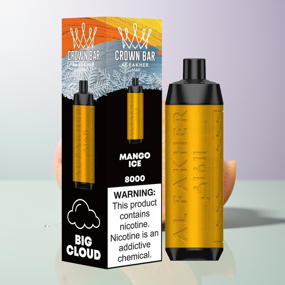 Al Fakher Crown Bar 8000 Crystal Einweg-Vape 18ml 8000 Züge Mango Eis