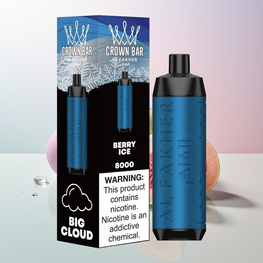 Al Fakher Crown Bar 8000 Crystal Einweg-Vape 18ml Beere Eis