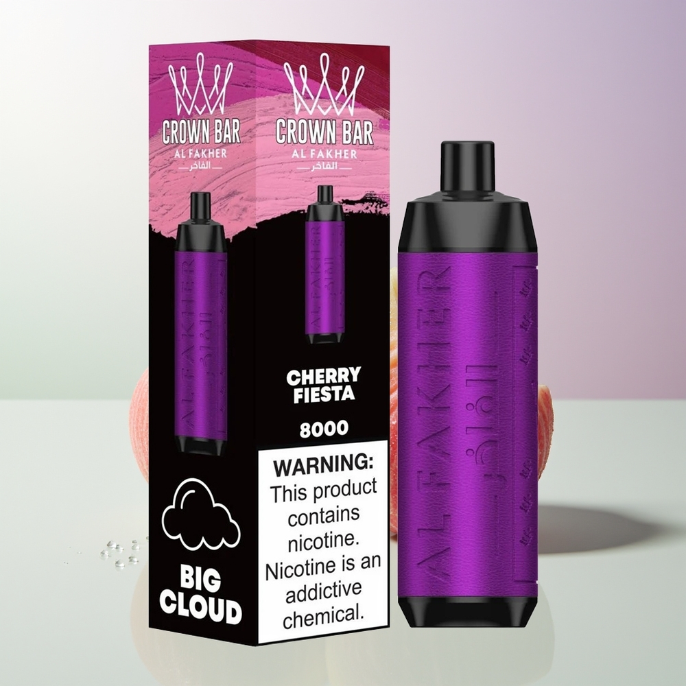 Al Fakher Crown Bar 8000 Crystal Einweg Vape 18ml Kirschfest