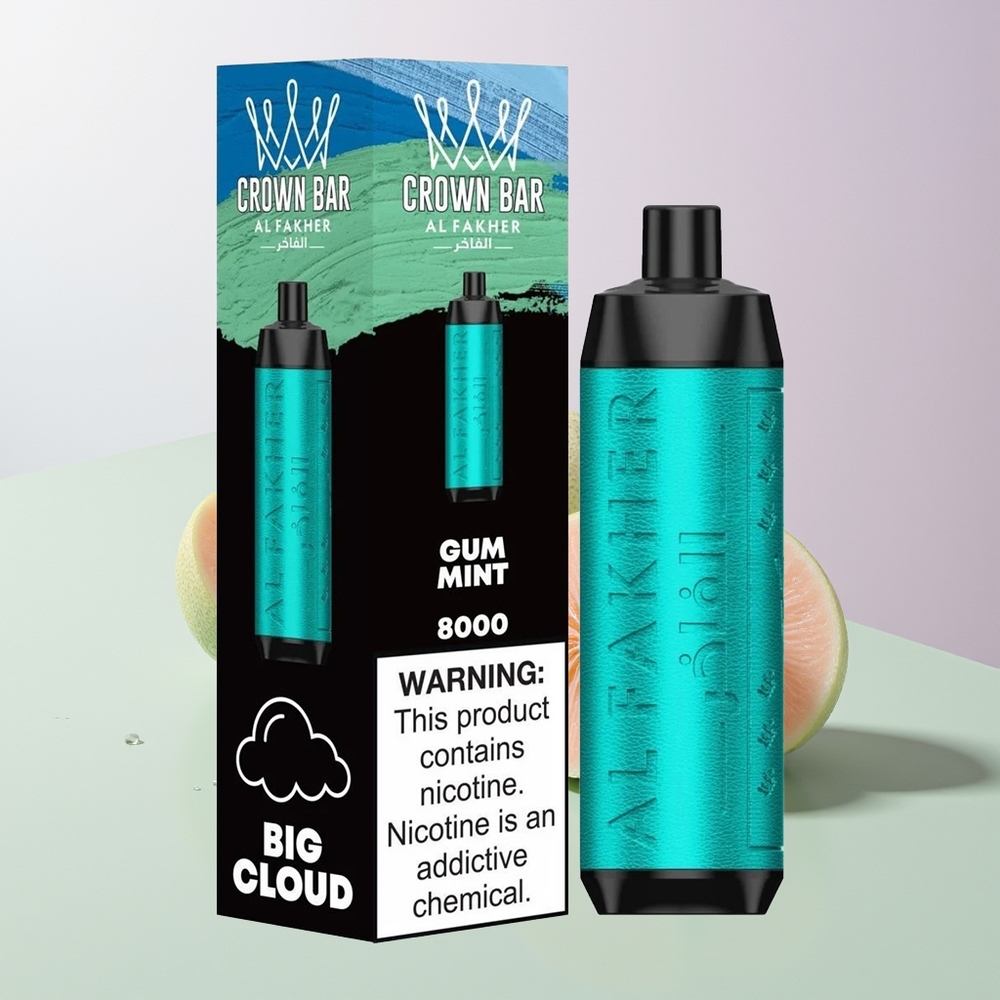Al Fakher Crown Bar 8000 Crystal Wegwerf E-Zigarette 18ml 5mg Nikotin Kaugummi Minze