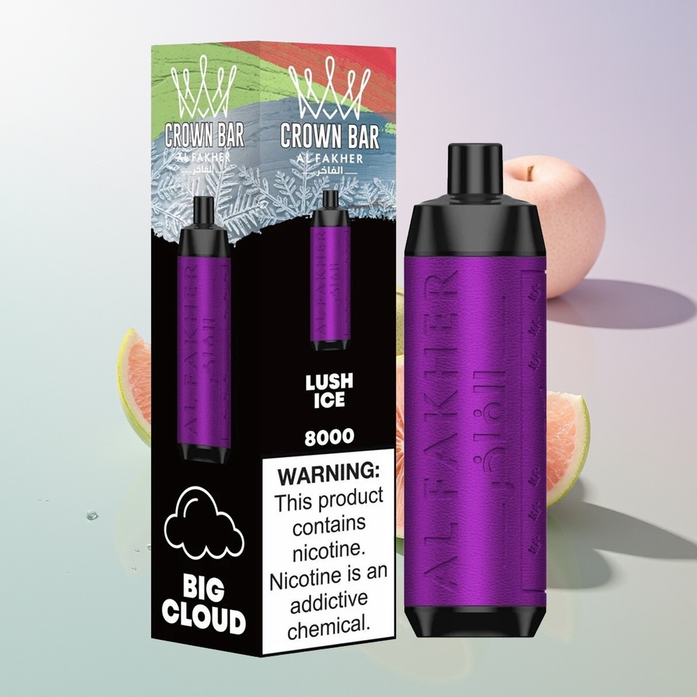 Al Fakher Krone Bar 8000 Crystal Wegwerf-Vape Eis Üppig 600mAh 18ml
