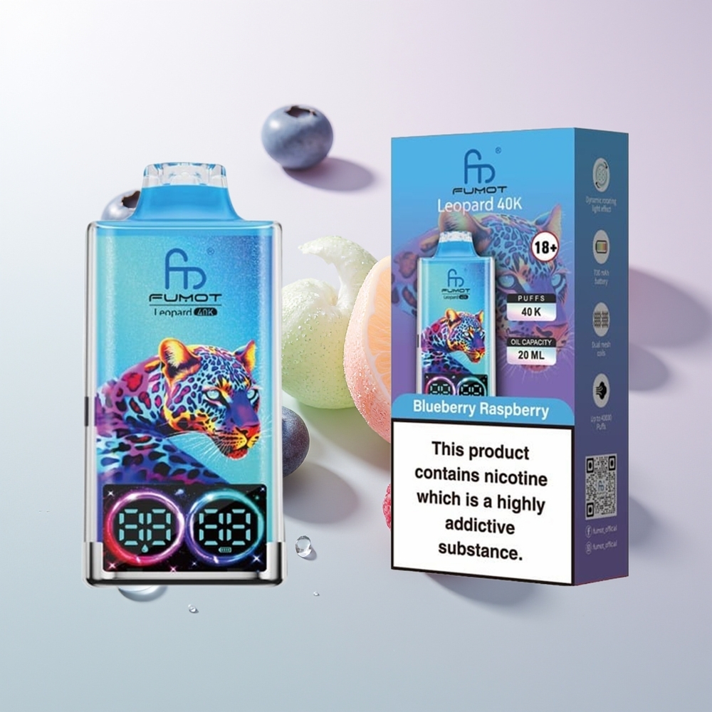 Fumot Leopard 40000 Puffs Dual Mesh Blaubeere Himbeere