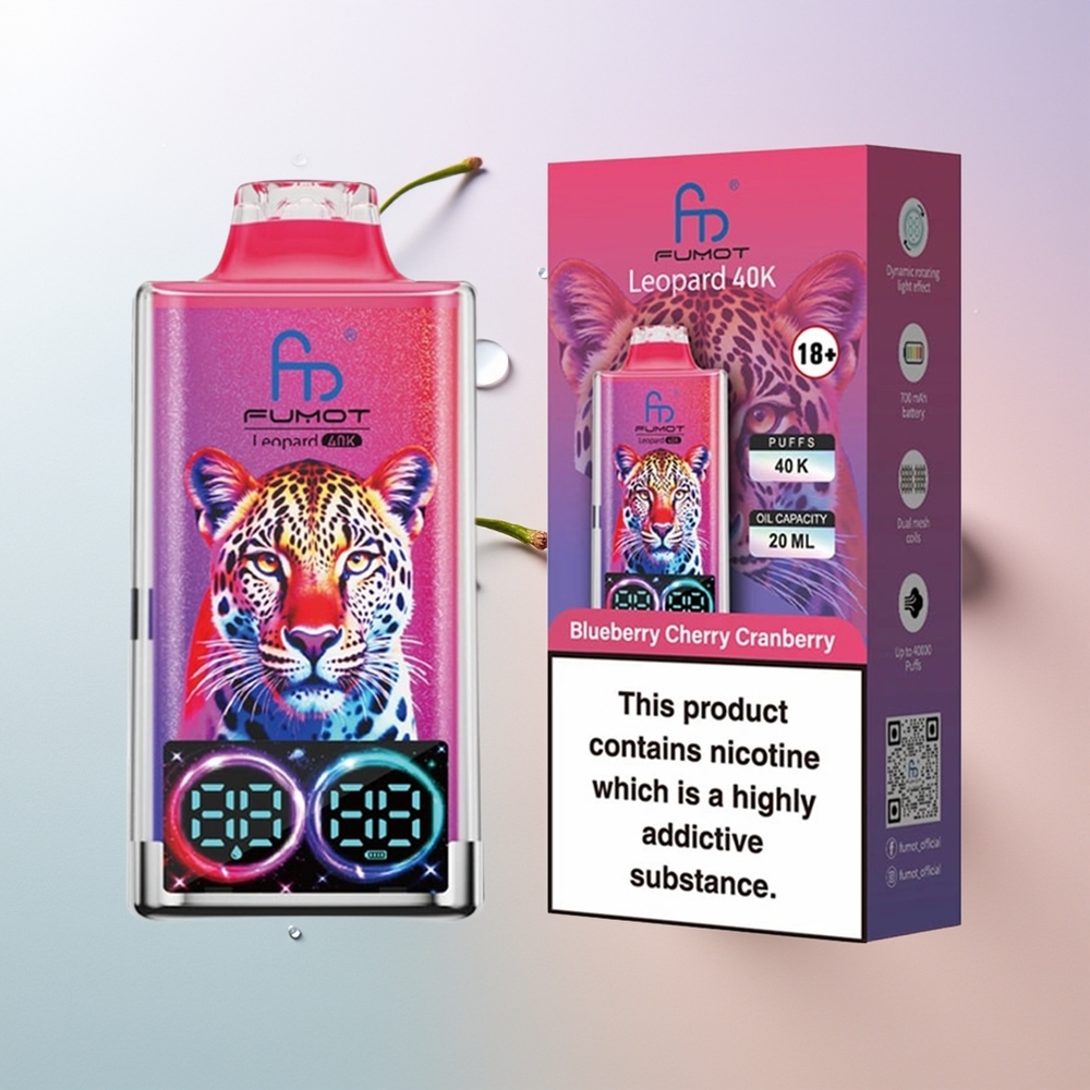 Fumot Leopard 40K Dual Mesh Blaubeere Kirsche Cranberry