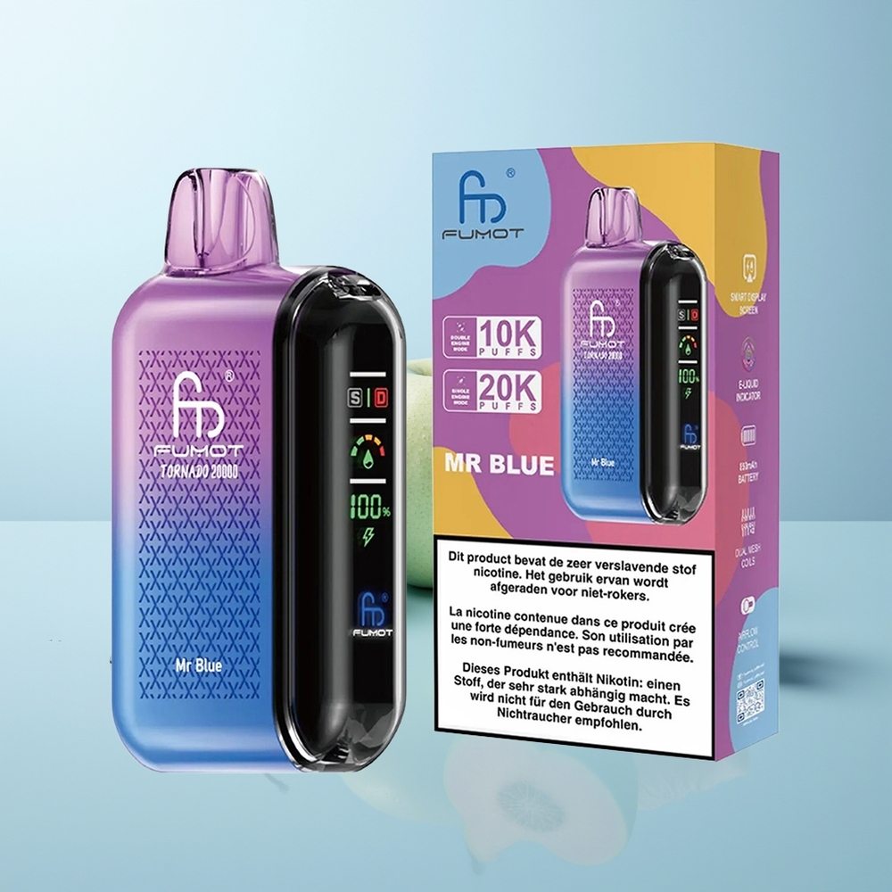 Fumot Tornado 20000 Puffs Dual Mesh Display Herr Blau