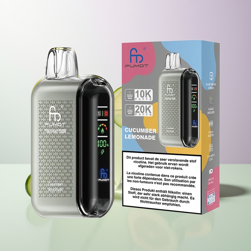 Fumot Tornado 20000 Puffs Dual Mesh Smart Display Gurkenlimonade