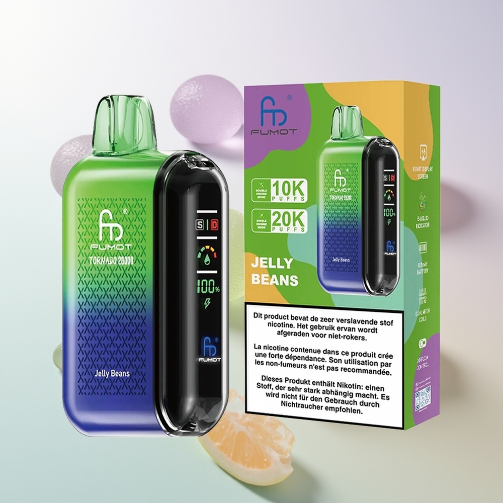 Fumot Tornado 20000 Puffs Dual Mesh Smart Display Jelly Beans