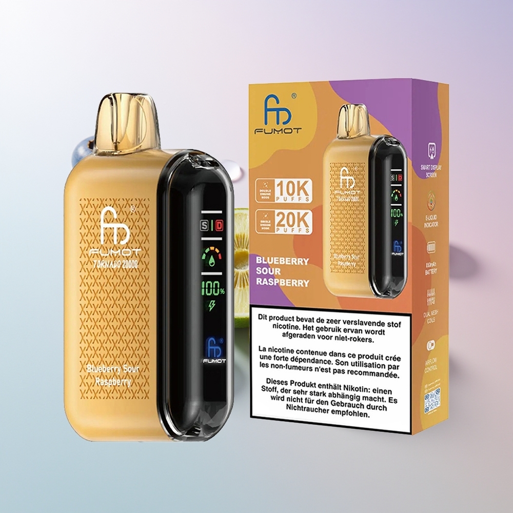 Fumot Tornado 20000 Züge Dual Mesh Coil Blaubeere Saure Himbeere