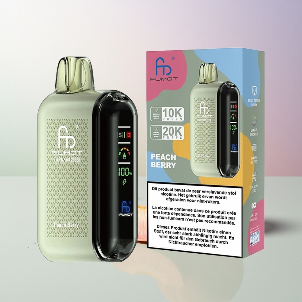 Fumot Tornado 20000 Züge Dual Mesh Pfirsich-Beere