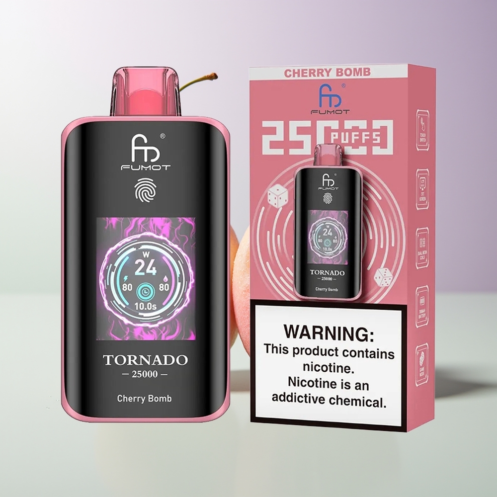 Fumot Tornado 25000 Hübe HD-Bildschirm 700mAh Kirschbombe