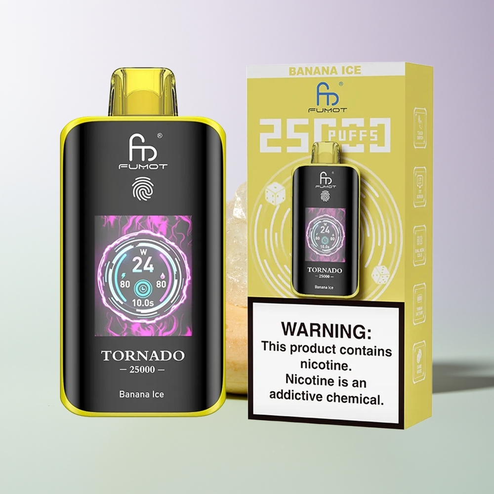 Fumot Tornado 25000 Puffs HD Screen Typ-C Bananeneis