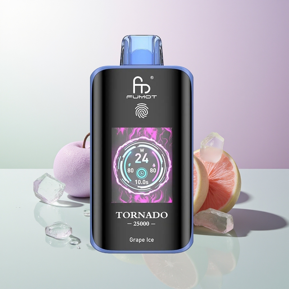 Fumot Tornado 25000 Puffs HD Screen Typ-C Ladegerät Trauben Eis