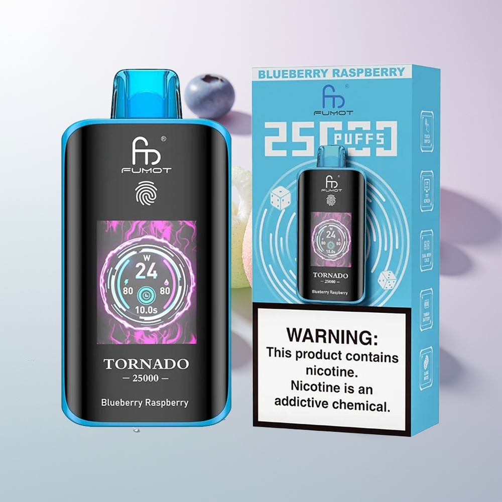 Fumot Tornado 25000 Puffs HD Screen Type-C Blaubeere Himbeere
