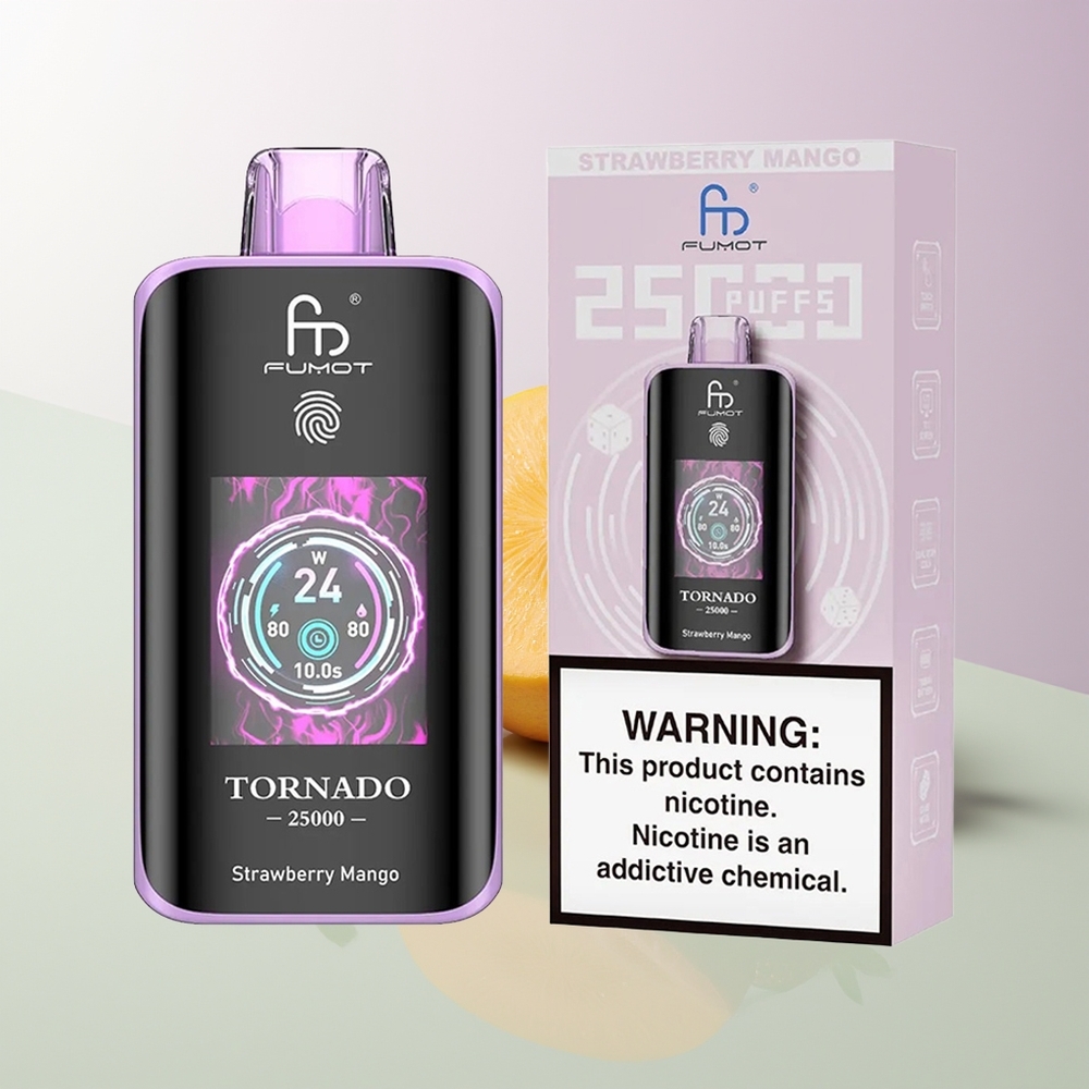 Fumot Tornado 25000 Puffs HD Screen Type-C Erdbeere Mango