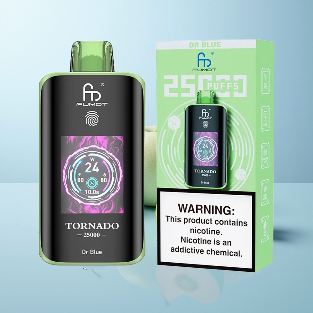 Fumot Tornado 25000 Züge HD Bildschirm 20ml E-Liquid Dr Blau