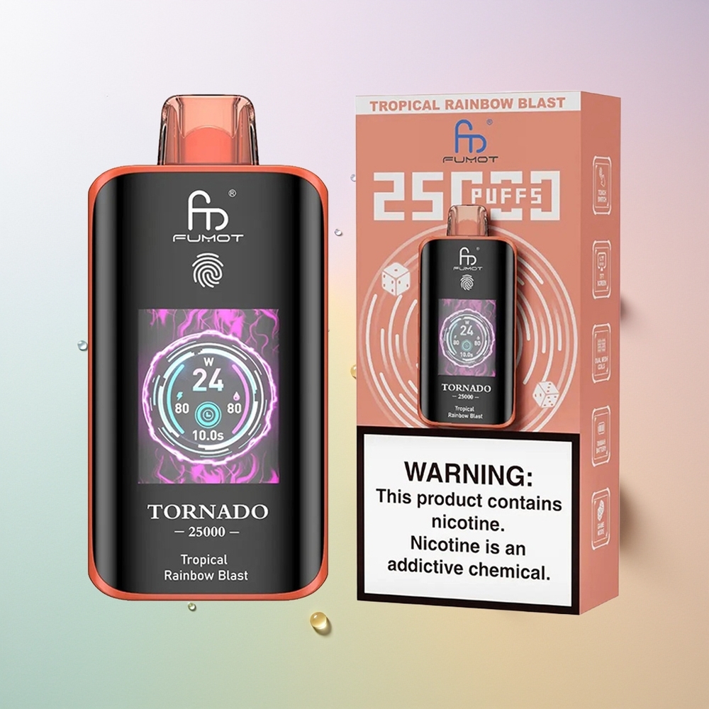 Fumot Tornado 25000 Züge HD Bildschirm 700mAh Akku Tropischer Regenbogen Blast