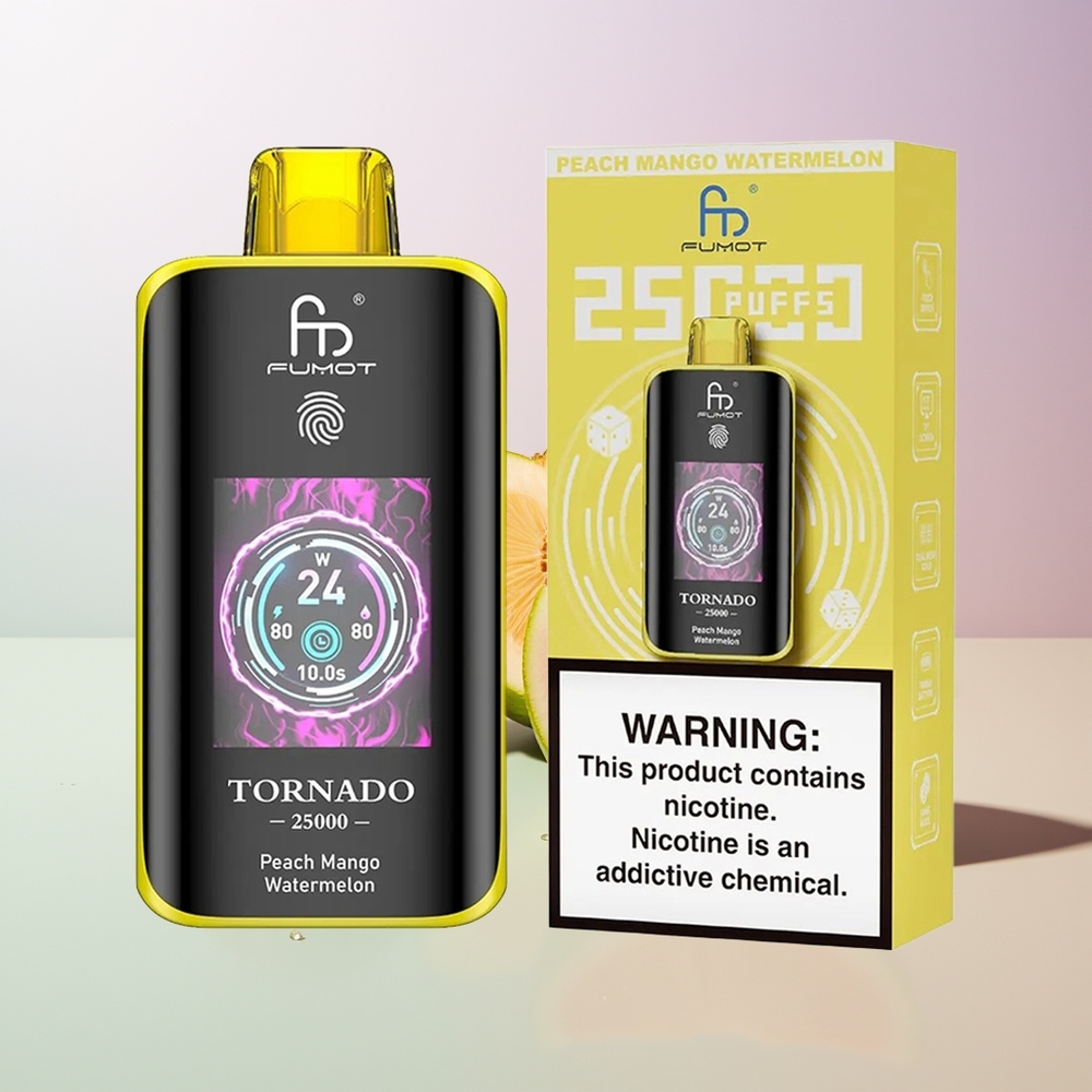Fumot Tornado 25000 Züge HD Bildschirm 700mAh Batterie Pfirsich Mango Wassermelone