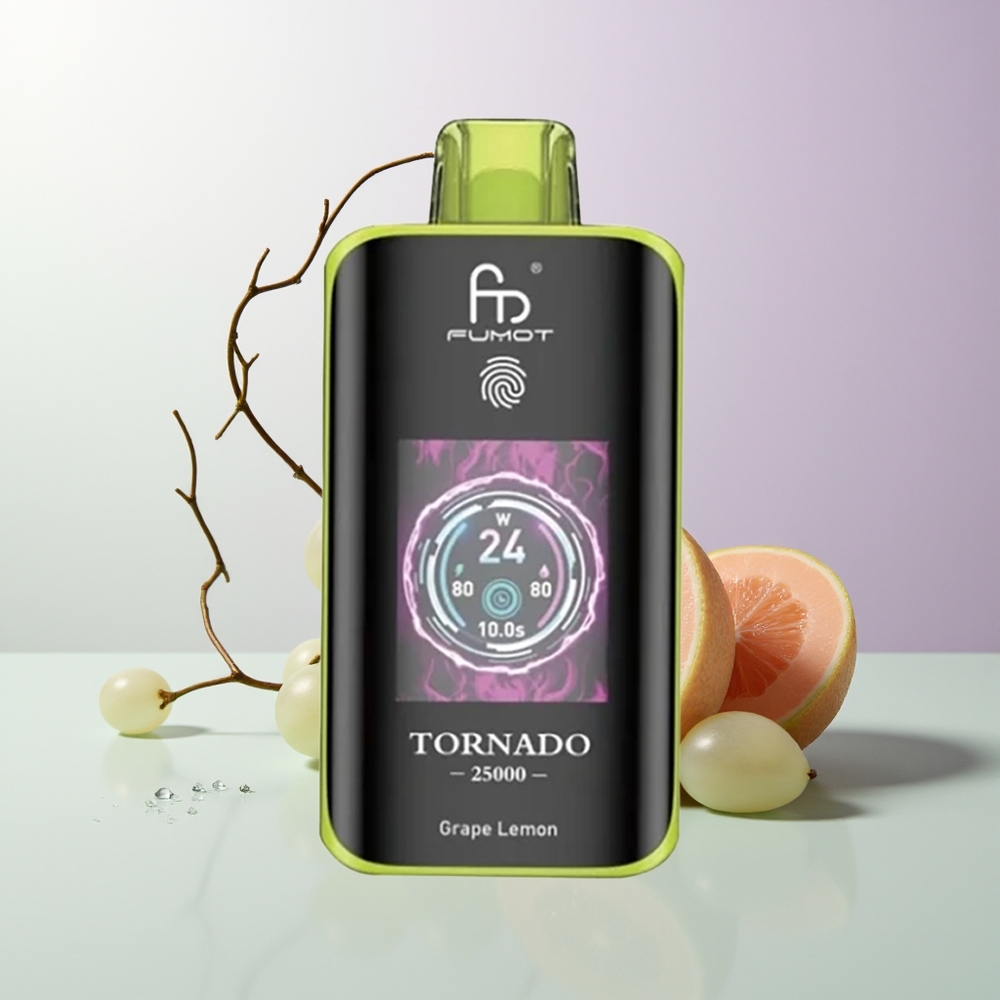 Fumot Tornado 25000 Züge HD Bildschirm 700mAh Weintraube Zitrone
