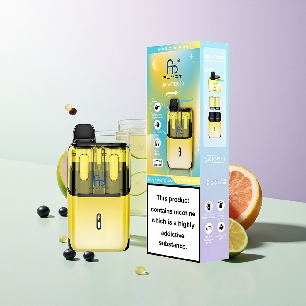 Fumot Ultra T32000 32000 Puffs Typ-C Schnellladung Zitronig-Limonig & Zitronig-Heidelbeerig