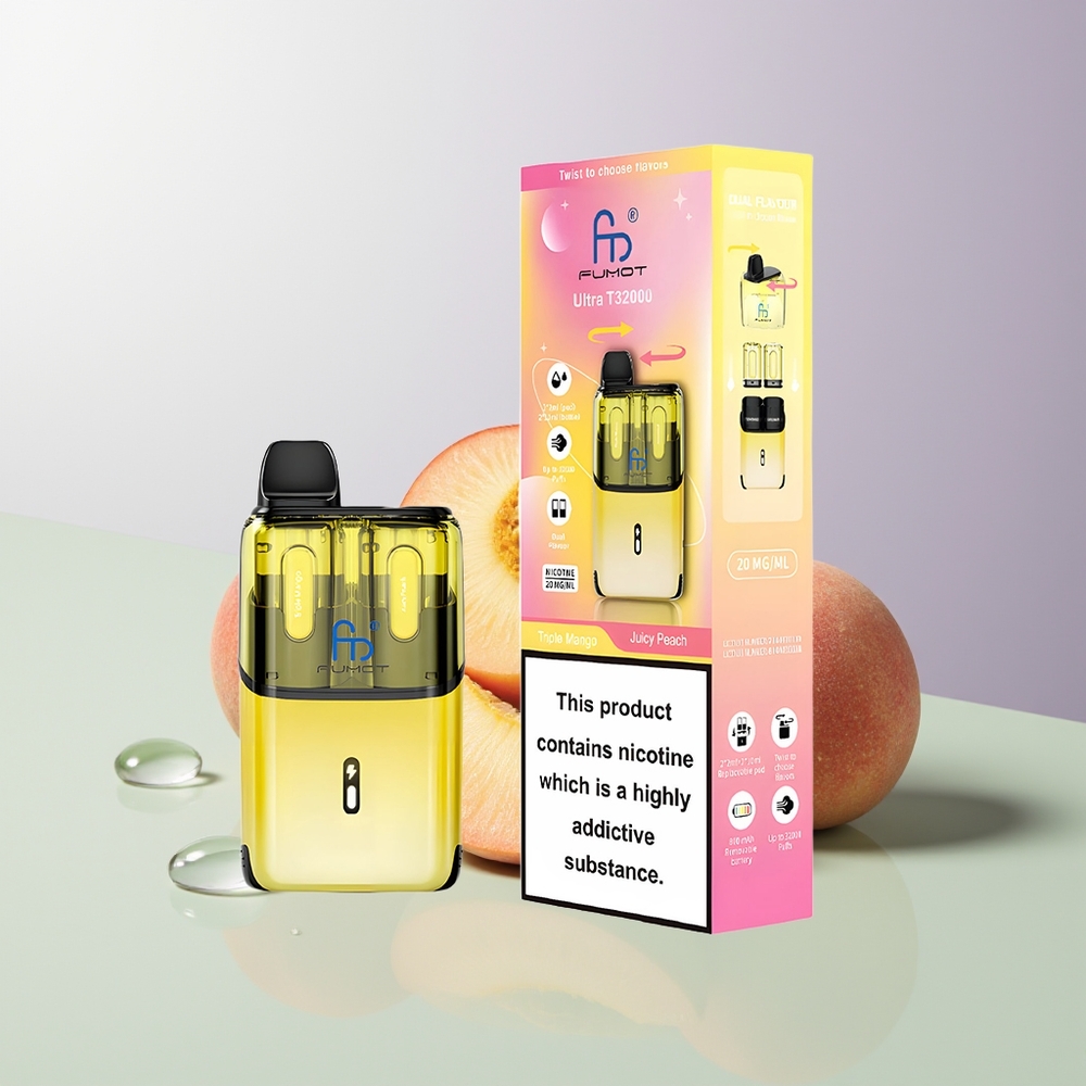 Fumot Ultra T32000 32000 Züge Typ-C Schnellladung Dreifach Mango - Saftiger Pfirsich