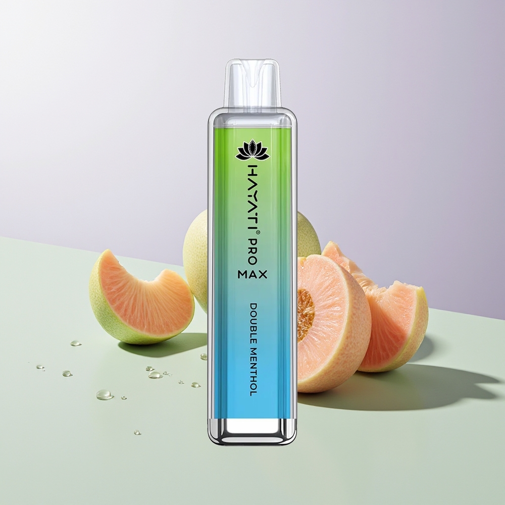 Hayati Pro Max 4000 Puffs Doppelter Menthol LED Licht Wiederaufladbar