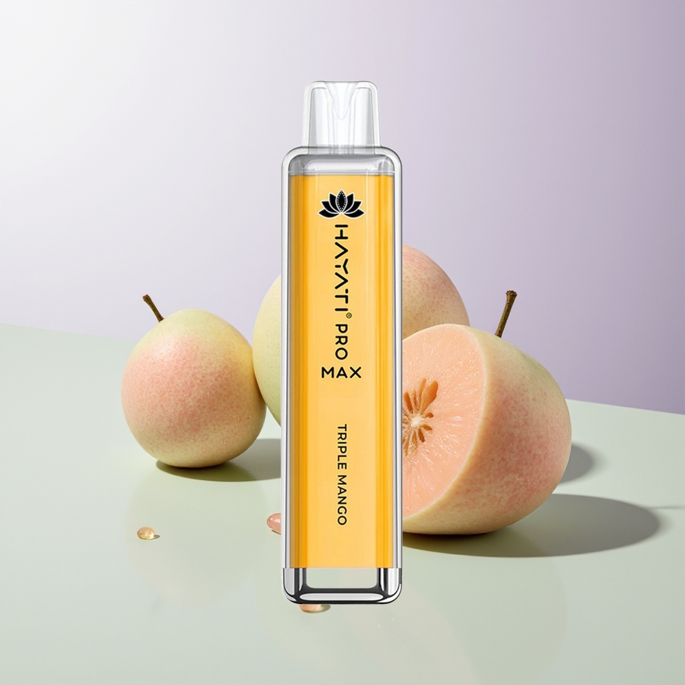 Hayati Pro Max 4000 Puffs Dreifach Mango LED Licht Wiederaufladbar