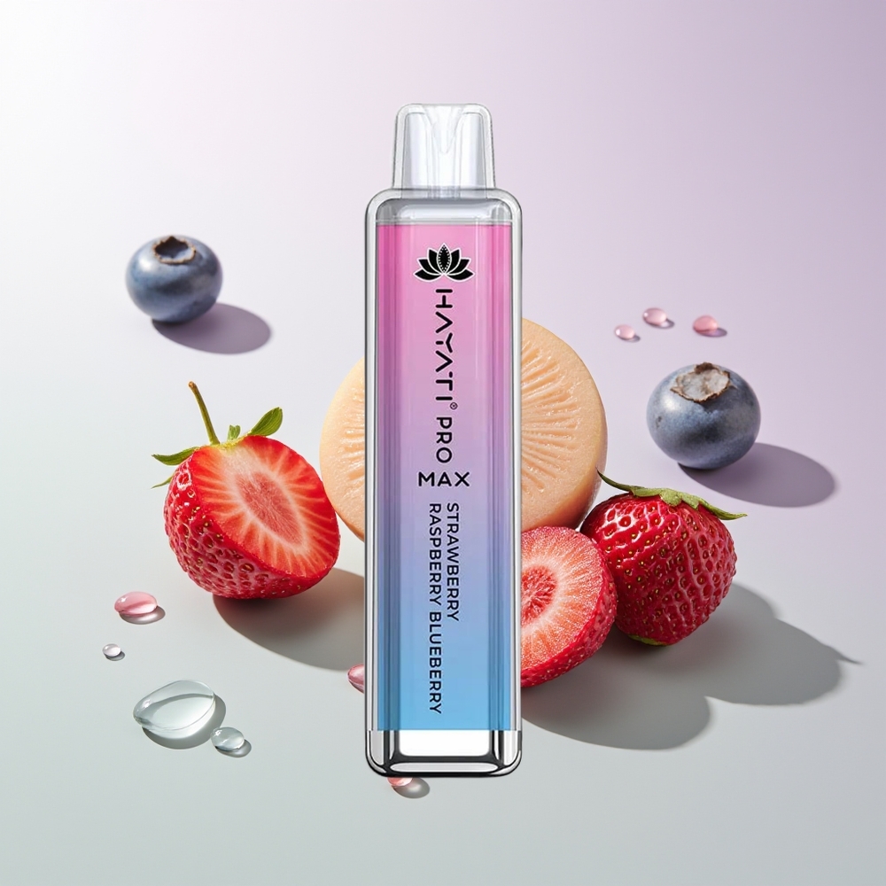 Hayati Pro Max 4000 Puffs LED Erdbeere Himbeere Heidelbeere