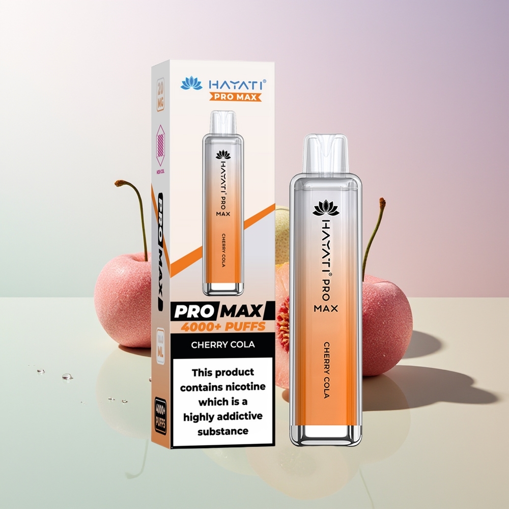 Hayati Pro Max 4000 Züge Dual-Mesh Coil Wiederaufladbar Kirsch-Cola