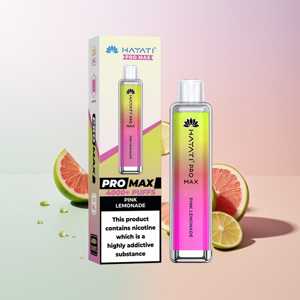 Hayati Pro Max 4000 Züge Dual Mesh Coil Wiederaufladbar Rosa Limonade
