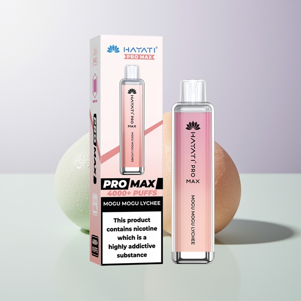 Hayati Pro Max 4000 Züge LED Lychee Mogu Mogu Einweg-Vape
