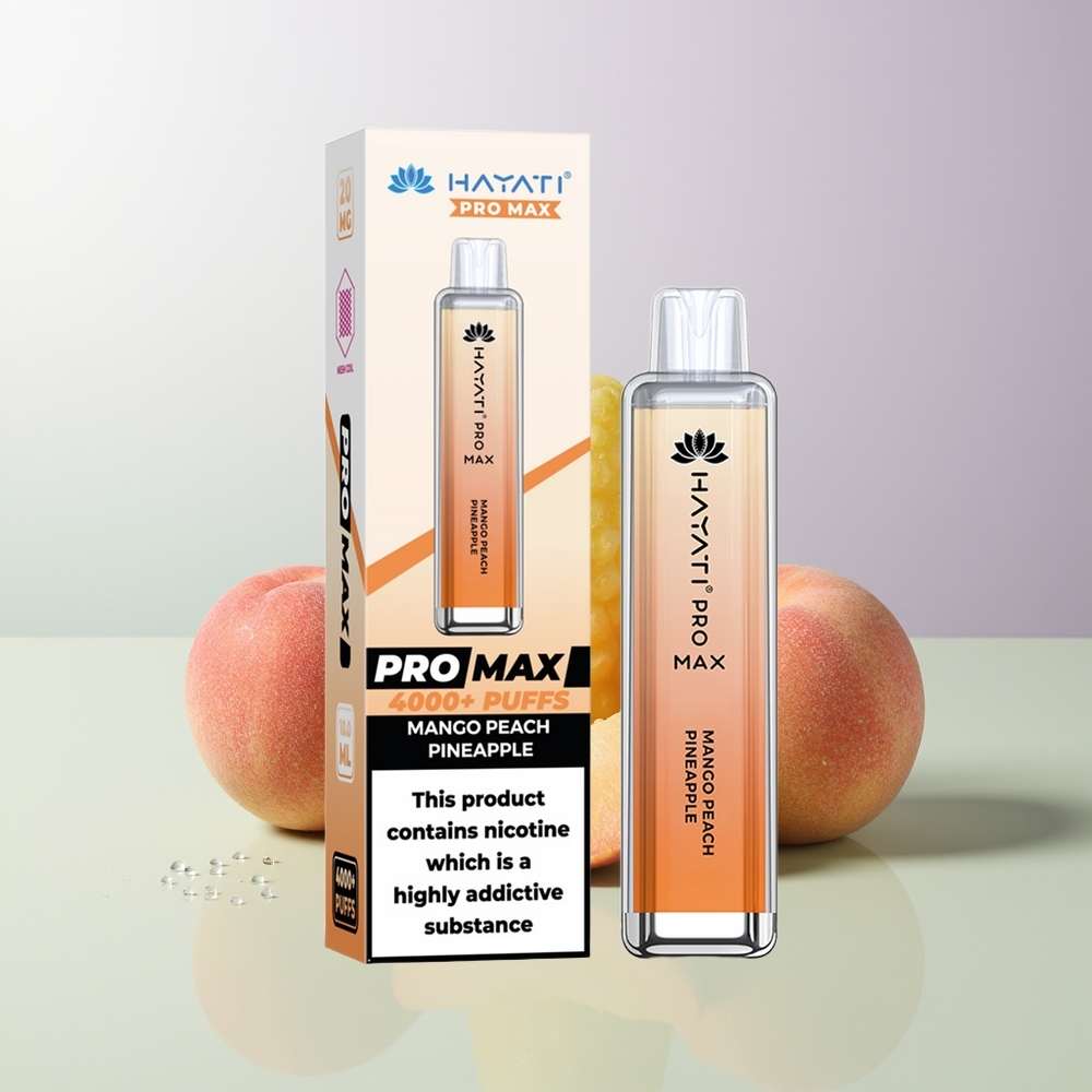 Hayati Pro Max 4000 Züge Wiederaufladbar Mango Pfirsich Ananas