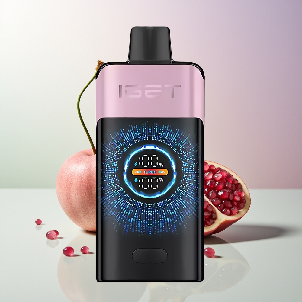 IGET ONE 12000 Puffs Turbo Modus Großer Farbbildschirm Kirsche Granatapfel